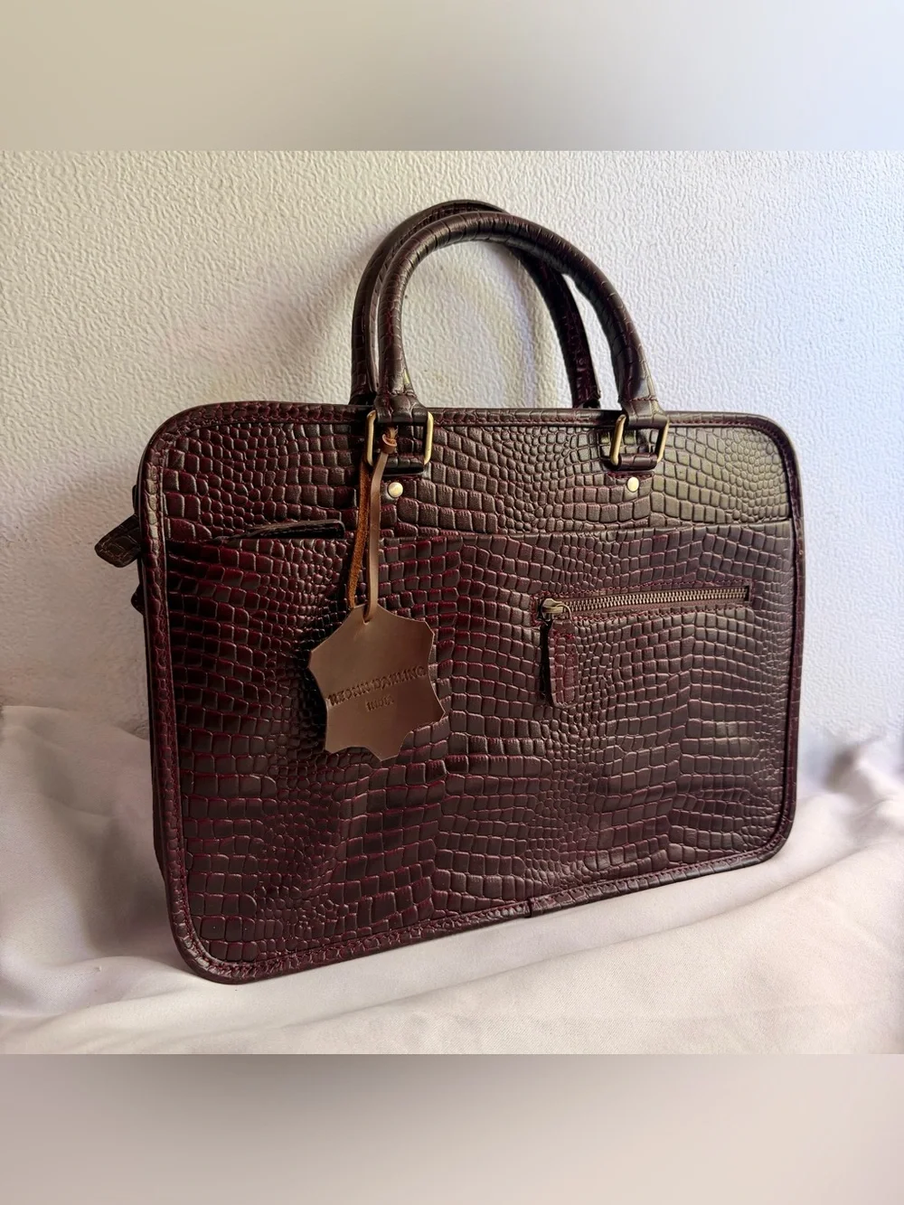 REONN DARLING Laptop Genuine Leather Bag 15 Inch Briefcase for‎ Men | NEW